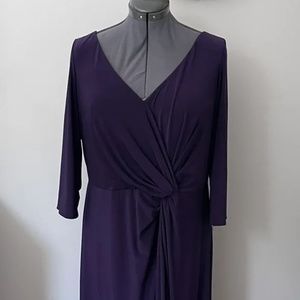 Oleg Cassini Full Length Formal dress, Eggplant Purple, 18w